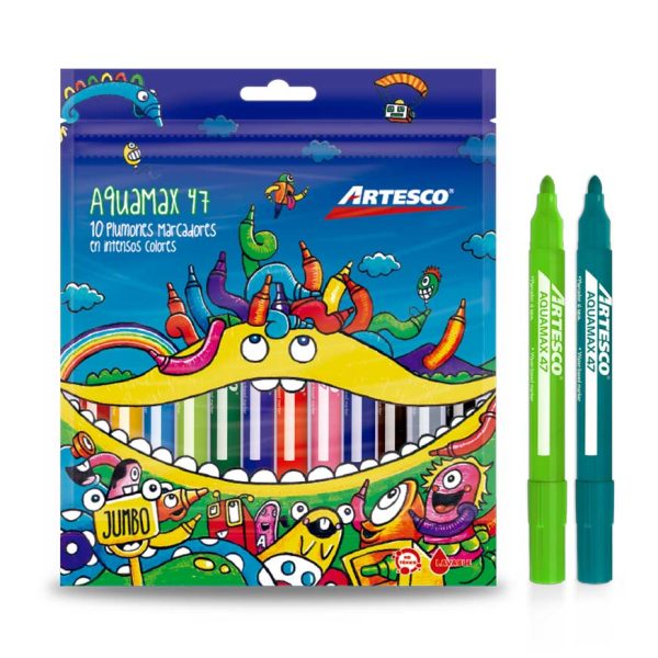 Plumones Gruesos Aquamax 47 estuche x 10 Artesco