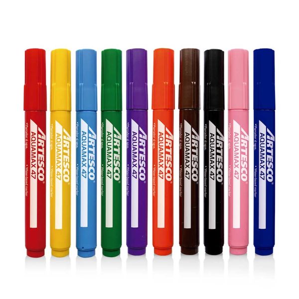 Plumones Gruesos Aquamax 47 estuche x 10 Artesco - Imagen 2