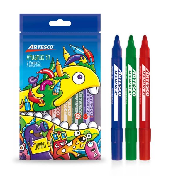Plumones Gruesos Aquamax 47 estuche x 6 Artesco