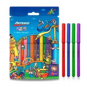 Plumones Delgados Artesco Max 45 x 12 unds.