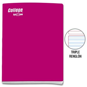 Cuaderno Triple Renglón 80 hojas COLLEGE